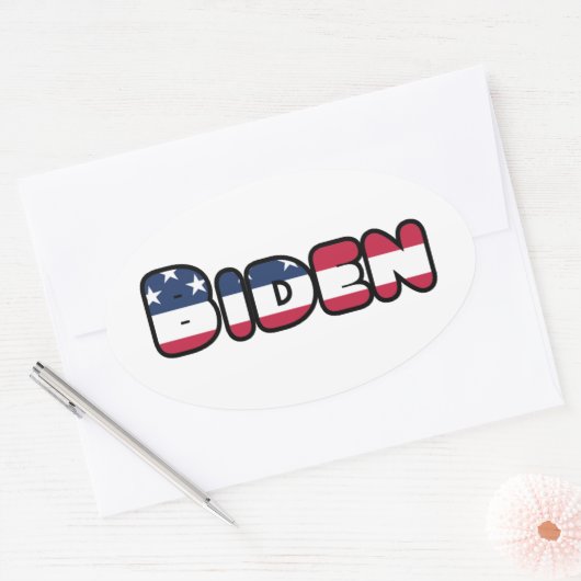 Sticker Ovale Joe Biden soutient l'élection présidentielle améri (Enveloppe)