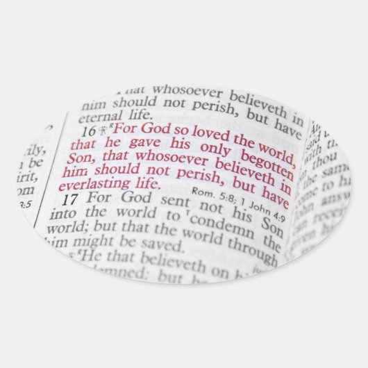 Sticker Ovale John 3:16 (Devant)