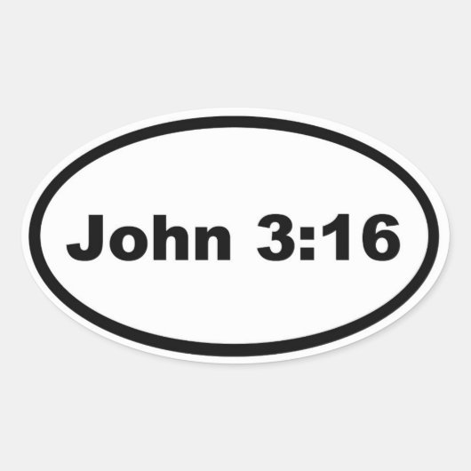 Sticker Ovale John 3:16 (Devant)