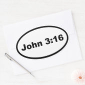 Sticker Ovale John 3:16 (Enveloppe)