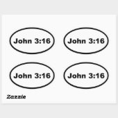 Sticker Ovale John 3:16 (Feuille)