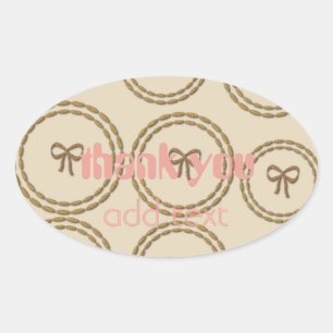 Sticker Ovale Joli chevalet d'anniversaire pour bébé Bow