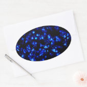 Sticker Ovale Joli feu de fleurs bleues (Enveloppe)