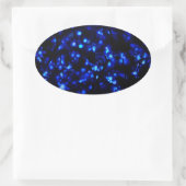 Sticker Ovale Joli feu de fleurs bleues (Sac)