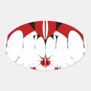 Sticker Ovale Joli Kenya Shield Drapeau vectoriel Design d'art I
