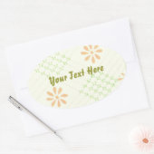 Sticker Ovale Jolies Fleurs Faisées (Enveloppe)
