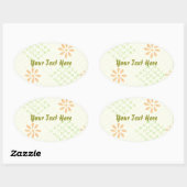 Sticker Ovale Jolies Fleurs Faisées (Feuille)