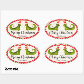 Sticker Ovale Jolly Christmas Elf Legs Vacances OVAL (Feuille)