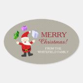 Sticker Ovale Jongler avec le Père Noël (Devant)