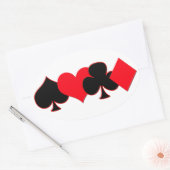 Sticker Ovale Jouer des combinaisons de cartes (Enveloppe)