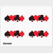 Sticker Ovale Jouer des combinaisons de cartes (Feuille)