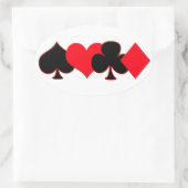 Sticker Ovale Jouer des combinaisons de cartes (Sac)