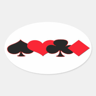 Sticker Ovale Jouer des combinaisons de cartes