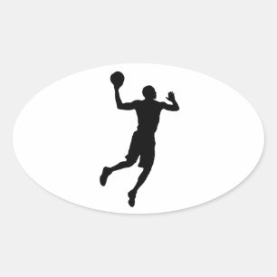 Sticker Ovale Joueur de basket-ball Pop Art Silhouette