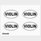 Sticker Ovale Joueur de violon (Feuille)