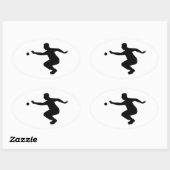 Sticker Ovale Joueur pétanque (Feuille)