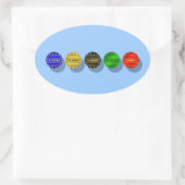 Sticker Ovale Joueurs de water-polo et de waterpolo (Sac)