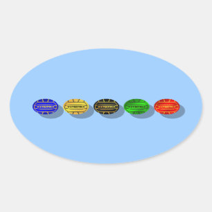 Sticker Ovale Joueurs de water-polo et de waterpolo