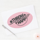 Sticker Ovale Jouez Happy Shot Placer Discus Lancer Stickers! (Enveloppe)