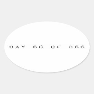 Sticker Ovale jour 60 de JOUR INTERCALAIRE 366