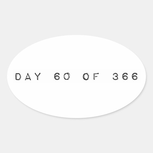 Sticker Ovale jour 60 sur 366 JOUR DU FEUILLE (Devant)