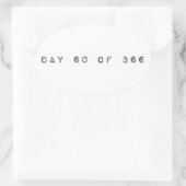 Sticker Ovale jour 60 sur 366 JOUR DU FEUILLE (Sac)