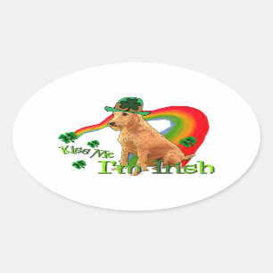 Sticker Ovale Jour de la Saint Patrick irlandais Terrier