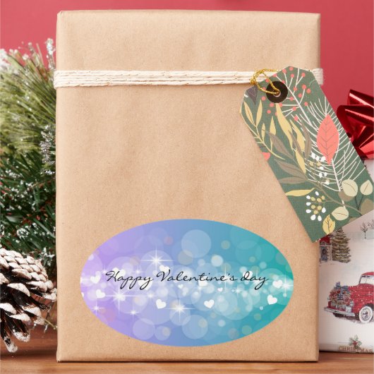 Sticker Ovale Jour de la Saint Valentin (vacances)