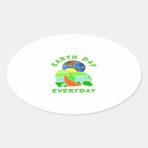 Sticker Ovale Jour de la terre chaque jour