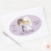 Sticker Ovale Jour de mariage doux (Enveloppe)