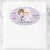 Sticker Ovale Jour de mariage doux (Sac)