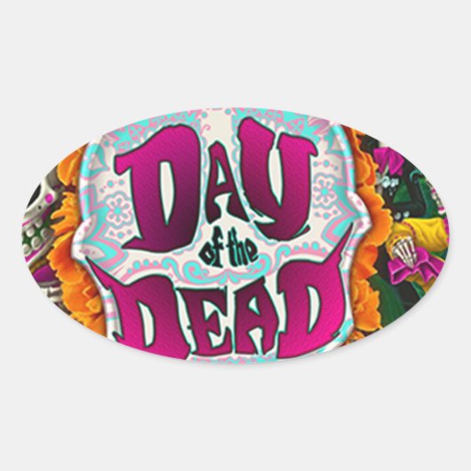 Sticker Ovale Jour des morts (Devant)