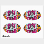 Sticker Ovale Jour des morts (Feuille)