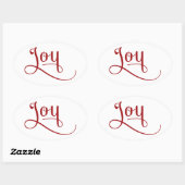 Sticker Ovale Joy Script Red (Feuille)
