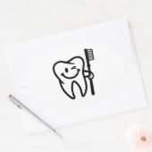 Sticker Ovale Joyeuse brosse à dents (Enveloppe)
