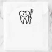 Sticker Ovale Joyeuse brosse à dents (Sac)