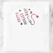 Sticker Ovale joyeuse journée des infirmières BOKEH (Sac)