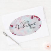 Sticker Ovale Joyeuse Saint-Valentin (Enveloppe)
