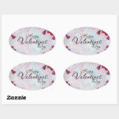 Sticker Ovale Joyeuse Saint-Valentin (Feuille)