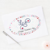 Sticker Ovale Joyeuse Saint-Valentin (Enveloppe)
