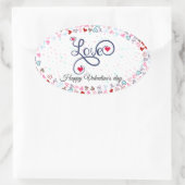Sticker Ovale Joyeuse Saint-Valentin (Sac)