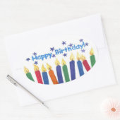 Sticker Ovale Joyeuses bougies d'anniversaire (Enveloppe)