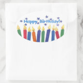 Sticker Ovale Joyeuses bougies d'anniversaire (Sac)