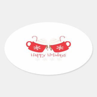Sticker Ovale Joyeuses fêtes