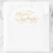 Sticker Ovale Joyeuses Fêtes (OR) (Sac)