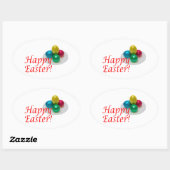 Sticker Ovale Joyeuses Pâques (Feuille)