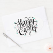 Sticker Ovale Joyeuses Pâques (Enveloppe)