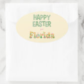 Sticker Ovale Joyeuses Pâques de Fleurs Pastel de Floride (Sac)