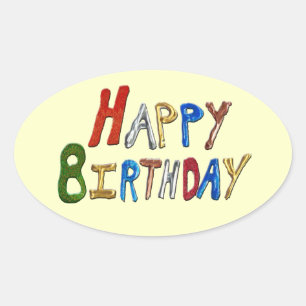 Sticker Ovale Joyeux anniversaire