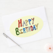 Sticker Ovale Joyeux anniversaire (Enveloppe)